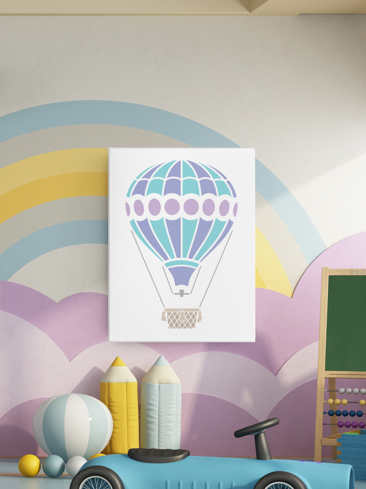 CraftStar Large Hot Air Balloon Stencil used to make canvas print