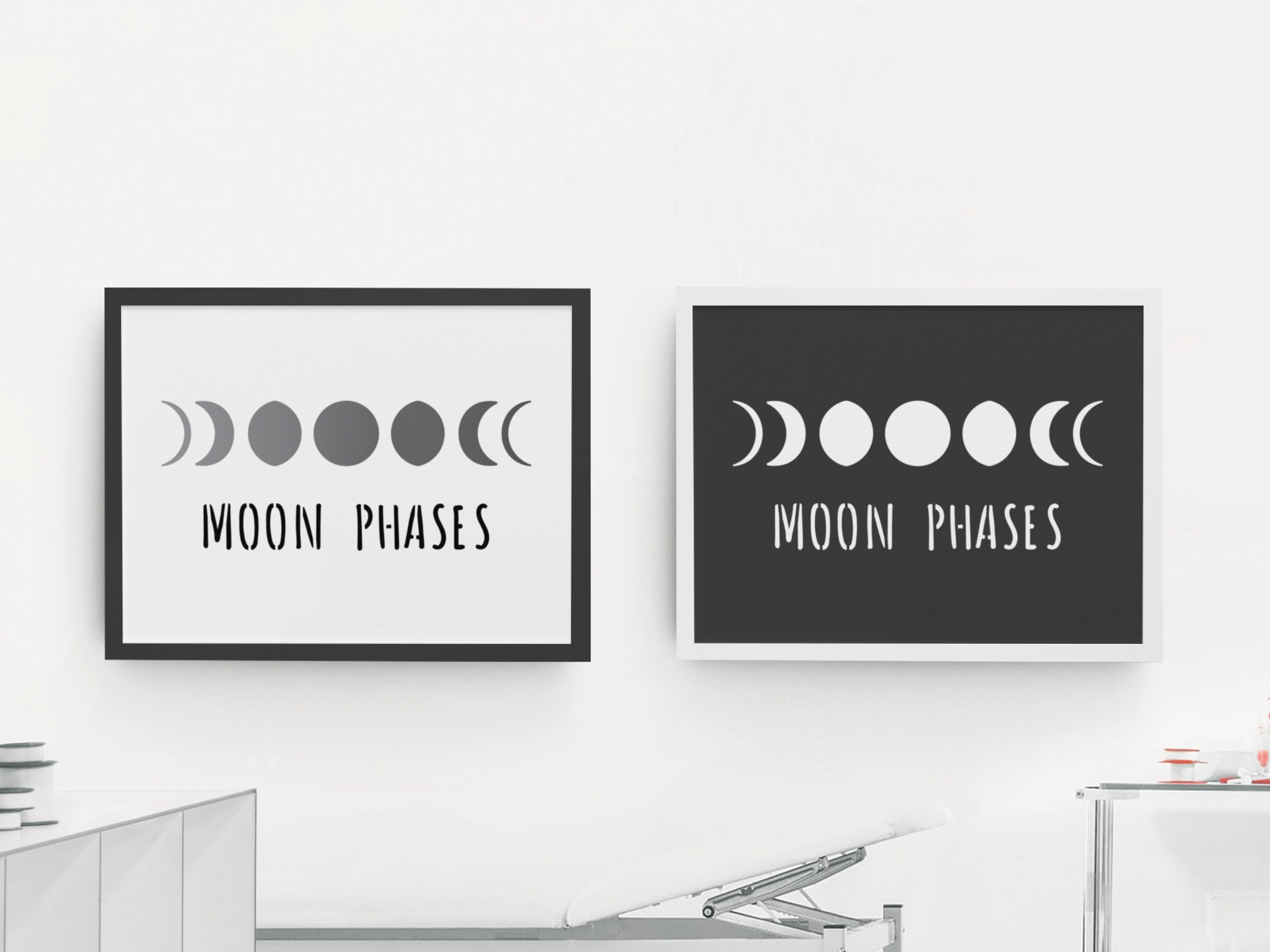 CraftStar Phases Of The Moon Stencil print examples