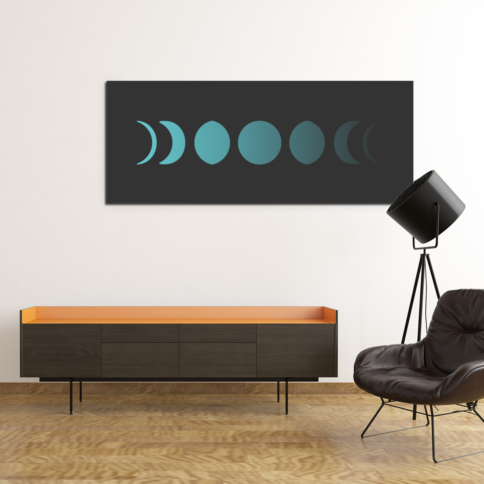 CraftStar Large Phases of The Moon Wall Stencil Painted on Canvas
